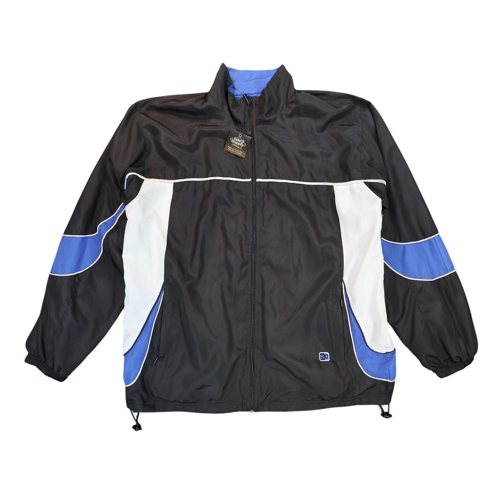 Basic Concept Windbreaker‎ Mens Large Black Excellent Vintage Colorblock